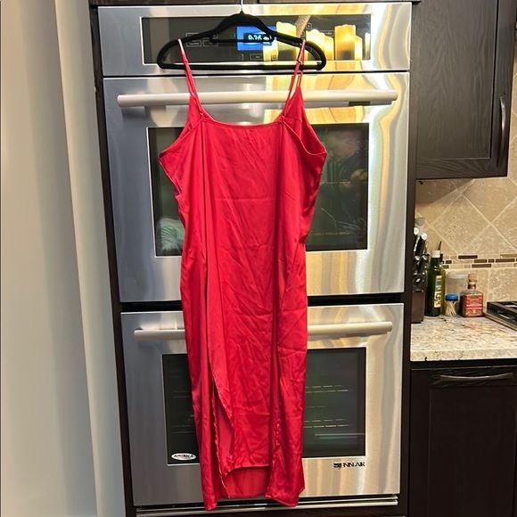 Nicole by Nicole Miller Red Spaghetti Strap‎ Slip Midi Dress - Picture 5 of 8